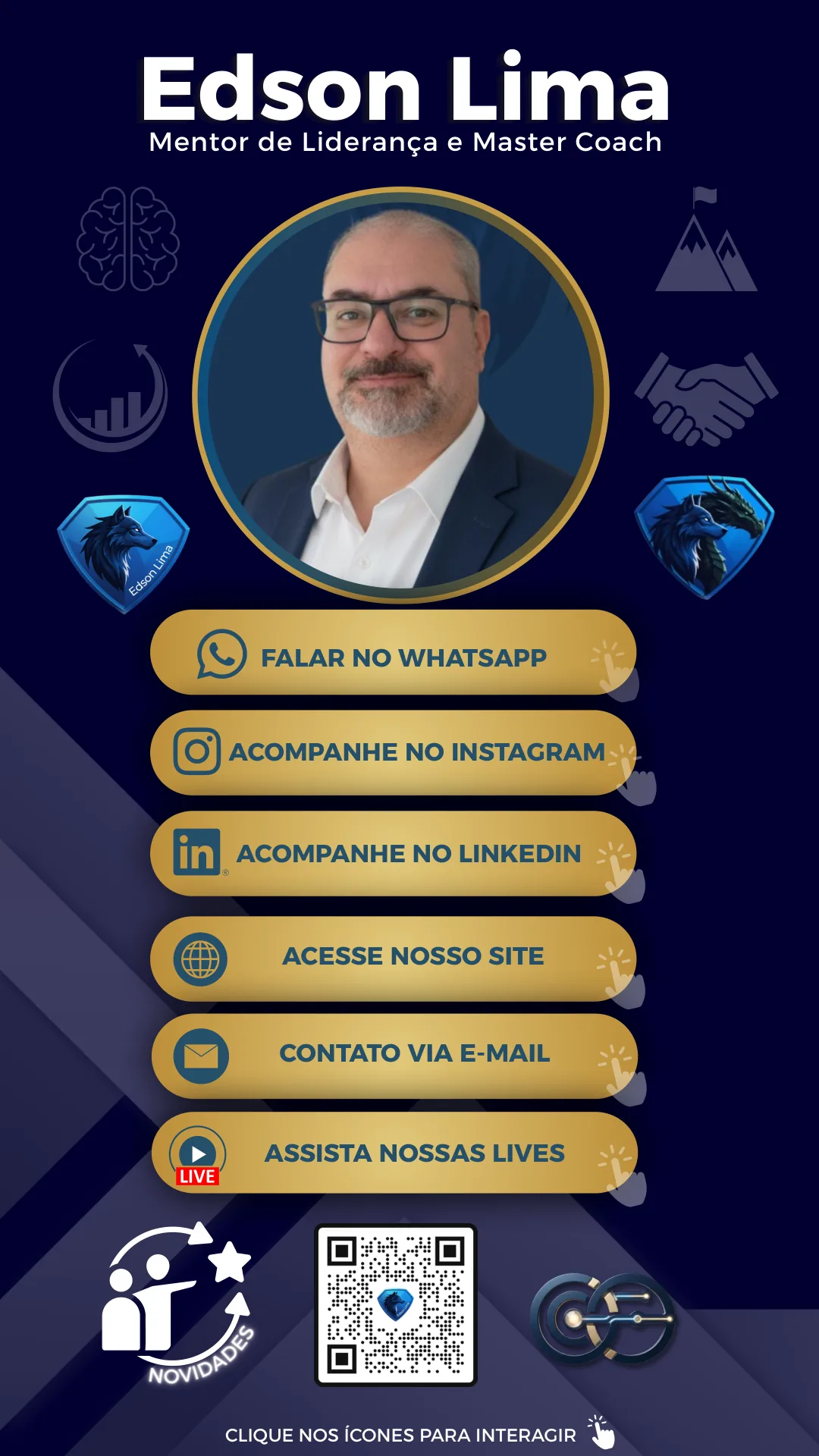 Cartão de visitas digital de Edson Lima, Mentor de Liderança e Master Coach